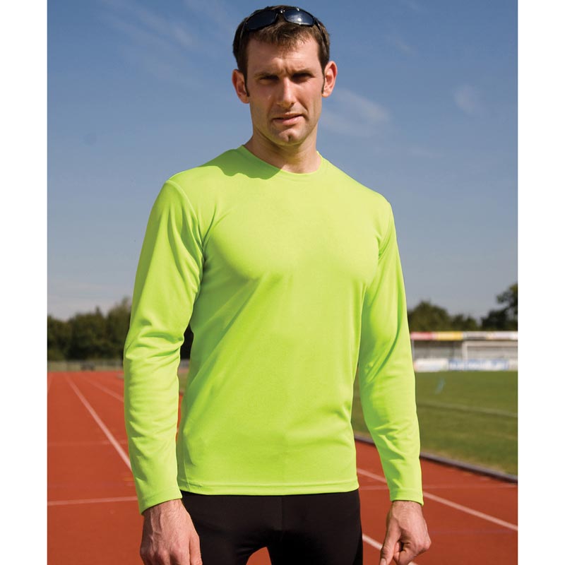 Spiro quick-dry long sleeve t-shirt - Lime Green S